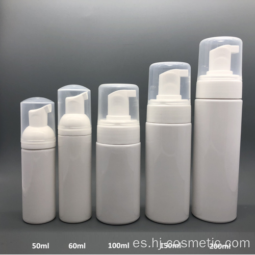 30ml 50ml 60ml 100ml 150ml 200ml Botella de bomba de espuma de cosmética plástica Botella de dispensador de jabón espumoso (para limpiador espumoso de pestañas)